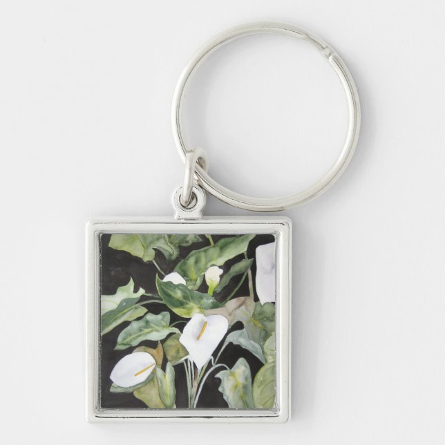 Llavero tipo chapa con acuarela alcatraces key ring (Front)