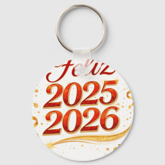 Llavero Tipo Chapa con Diseño “Feliz 2025–2026” |  Key Ring