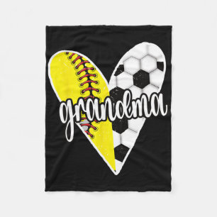 Ller Grandma Proud Softll Soccer Player Grandma  Fleece Blanket