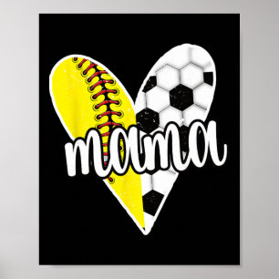 Ller Mama Proud Soccer Softll Player Ll Mom Poster