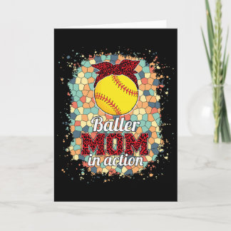 Ller Mum In Action - Leopard Softll Mum Tee For Wo Card