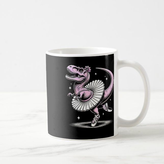 Llet Dancing T-rex In Tutu And Slippers  Coffee Mug (Right)