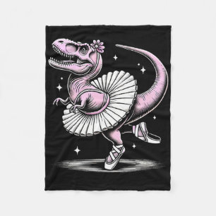 Llet Dancing T-rex In Tutu And Slippers  Fleece Blanket
