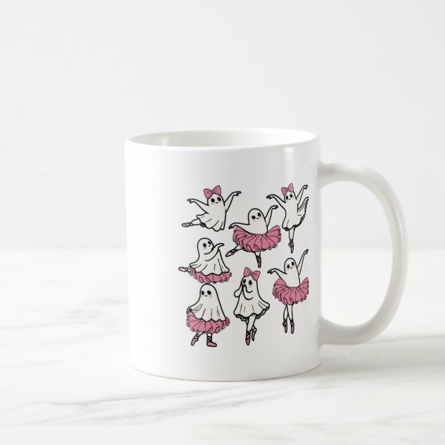 Llet Ghost Dancer Cute Boo Dancing Halloween  Coffee Mug (Right)