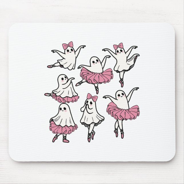 Llet Ghost Dancer Cute Boo Dancing Halloween  Mouse Pad (Front)