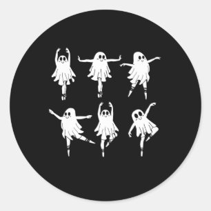 Llet Ghost Dancer Spooky Dance Teacher Halloween C Classic Round Sticker