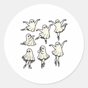 Llet Ghost Llet Dancer Spooky Dance Teacher Hallow Classic Round Sticker