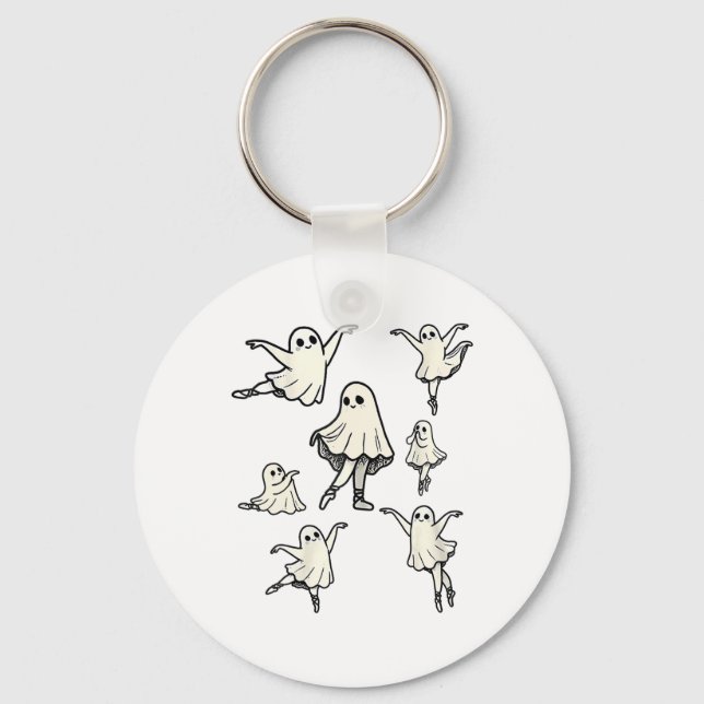 Llet Ghost Llet Dancer Spooky Dance Teacher Hallow Key Ring (Front)