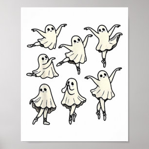 Llet Ghost Llet Dancer Spooky Dance Teacher Hallow Poster