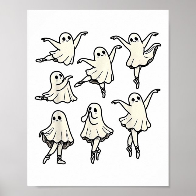 Llet Ghost Llet Dancer Spooky Dance Teacher Hallow Poster (Front)