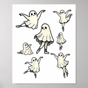 Llet Ghost Llet Dancer Spooky Dance Teacher Hallow Poster