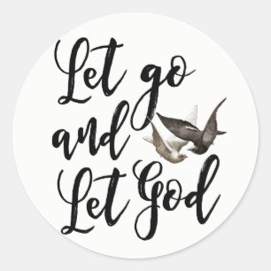 lLet go and let God faith bible sticker label