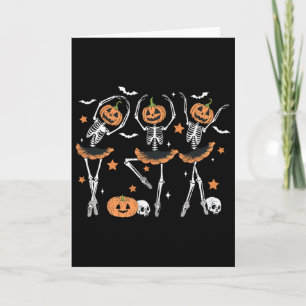 Llet Pumpkin Skeleton Scary Halloween Men Women Bo Card