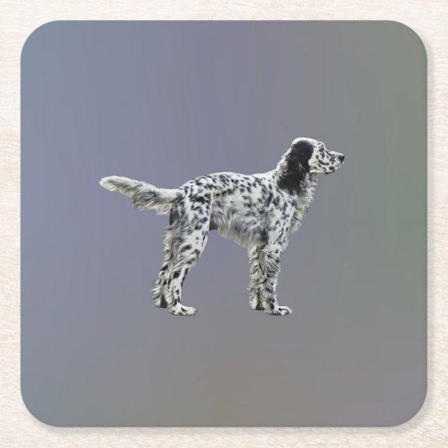 LLewellin Setter Square Paper Coaster (Front)