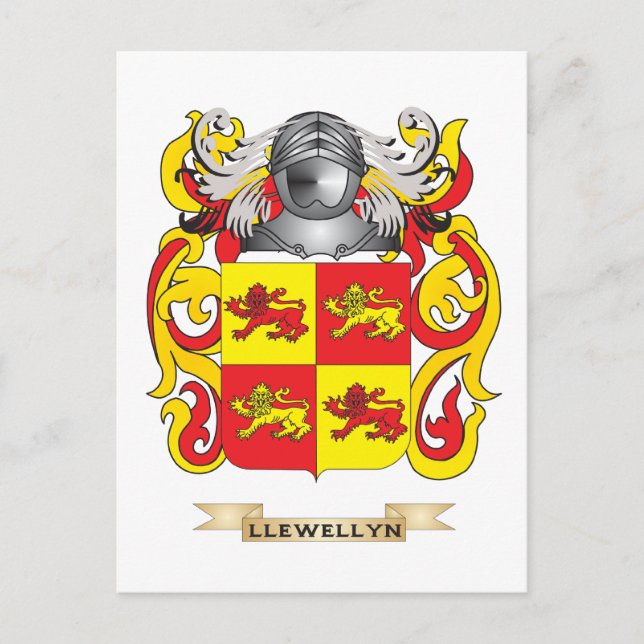 Llewellyn Coat of Arms (Family Crest) Postcard (Front)