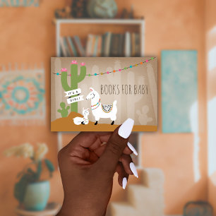 Lllama Mama + Baby Girl Book Request Enclosure Card