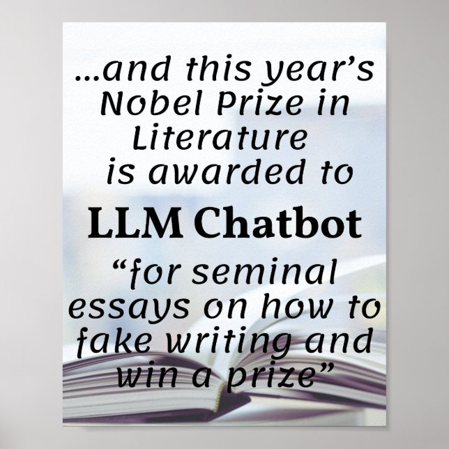 LLM Chatbot Winner Nobel Prize in Literature Poster (Front)