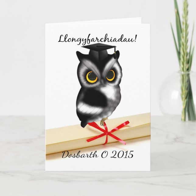 llongyfarchiadau Welsh Language Graduation Card (Front)