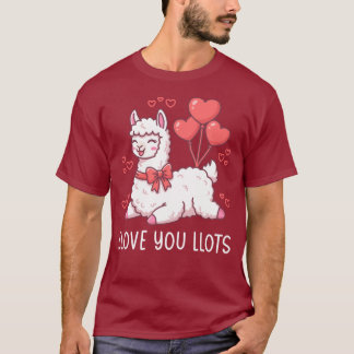 Llove You Llots - Kawaii Llama Valentine T-Shirt