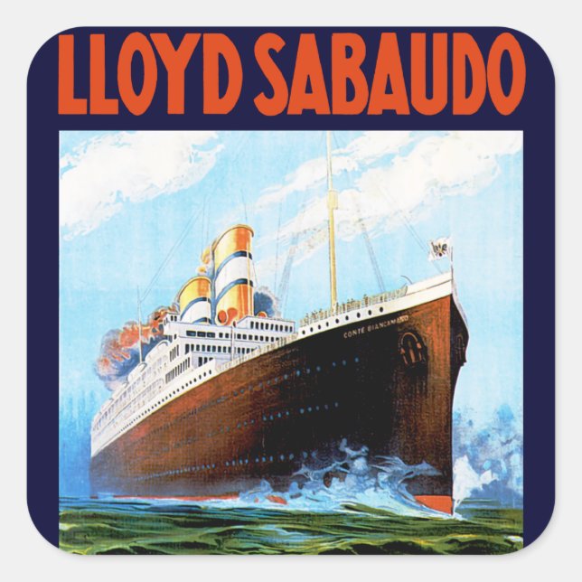 Lloyd Sabaudo ~ Conte Biancamano Square Sticker (Front)