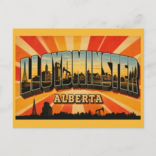 Lloydminster Alberta Border City Postcard (Front)