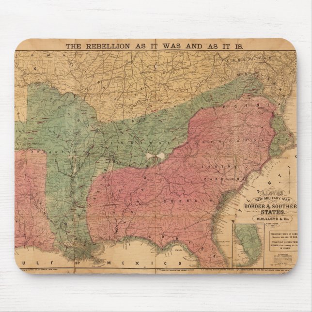Lloyd's New Military Map Border & Southern States Mouse Pad (Front)