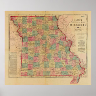 Lloyd's Offical Map of Missouri (1861) Poster