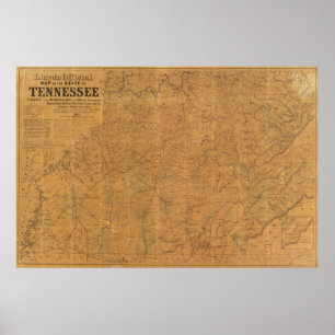 Lloyd's official map of the state of Tennessee Poster