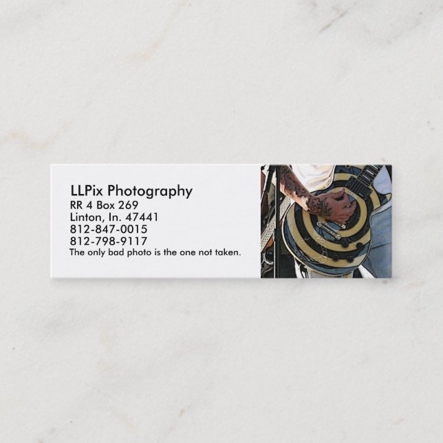 LLPix Photography Mini Business Card (Front)