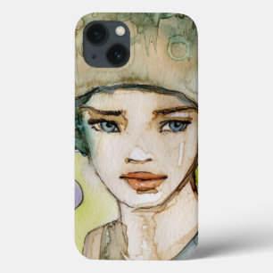 llustration of a beautiful, delicate  girl iPhone 13 case