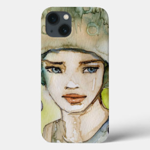 llustration of a beautiful, delicate girl iPhone 13 case