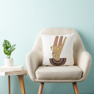 llustration of Antique Hathor Egyptian goddess Cushion