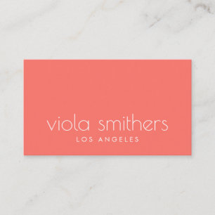 Llving coral Minimal Monogram Professional Business Card