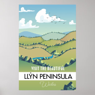 Llŷn Peninsula Wales vacation poster. Poster