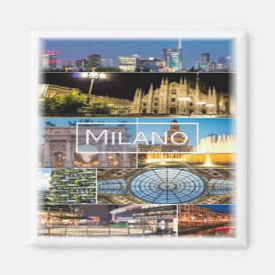LMD003 MILAN, Mosaic, Lombardy, Italy, Fridge Magnet