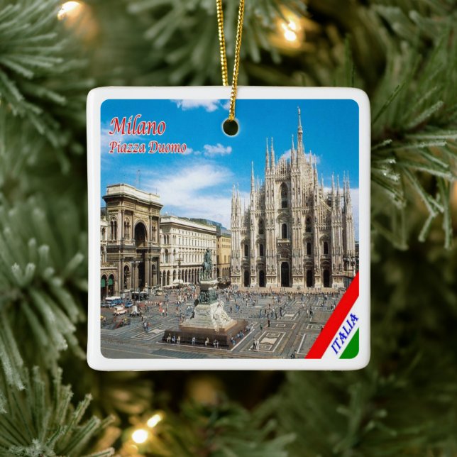 LMD011 MILAN, Piazza del Duomo Cathedral, Ceramic Ornament (Tree)