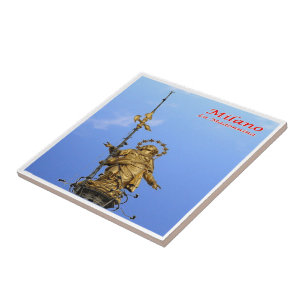 LMD014 MILAN, Madonnina Statue, Italy, Ceramic Tile