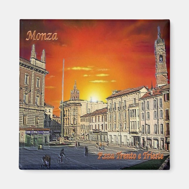 LMD055 MONZA, Piazza Trento e Trieste, Fridge Magnet (Front)