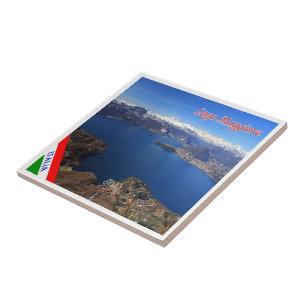 LMD077 LAKE MAGGIORE Aerial View, Italy, Ceramic Tile