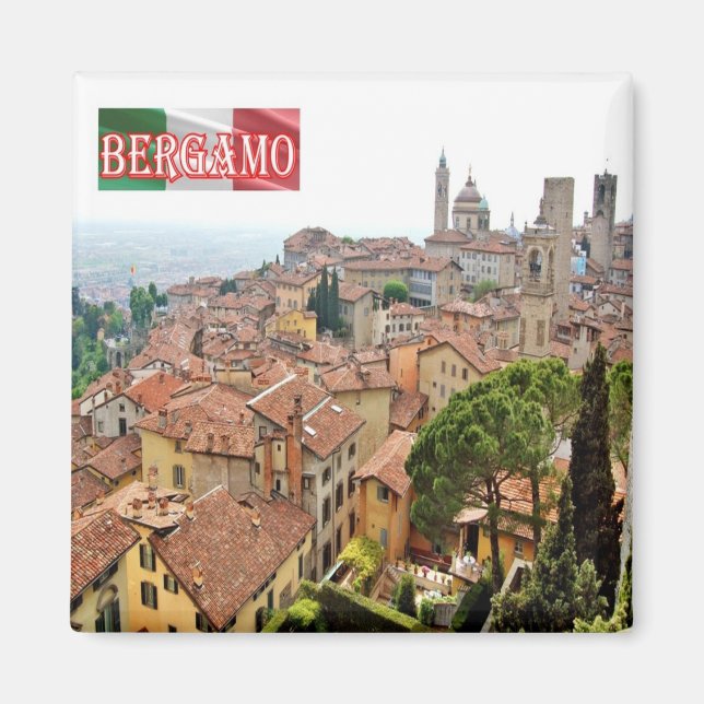 LMD105 BERGAMO high, Lombardy, Italy, Fridge Magnet (Front)