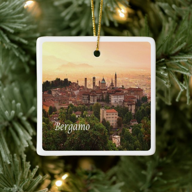 LMD111 BERGAMO sunrise, Lombardy, Italy, Ceramic Ornament (Tree)