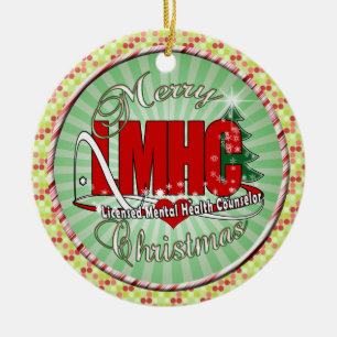 LMHC CHRISTMAS Licensed Mental Health Counsellor Ceramic Tree Decoration