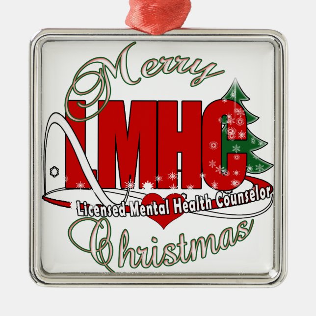 LMHC CHRISTMAS Licensed Mental Health Counsellor Metal Ornament (Front)