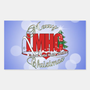 LMHC CHRISTMAS Licensed Mental Health Counsellor Rectangular Sticker