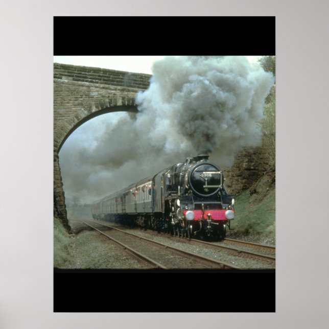 LMS Class 5 blasts along the Settle_Steam Trains Poster (Front)