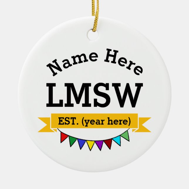 LMSW Ornament Licensed Master Social Worker Gift (Front)