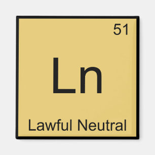 Ln - Lawful Neutral Funny Chemistry Element Symbol Magnet