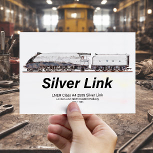 LNER Class A4 2509 Silver Link Steam Locomotive Postcard