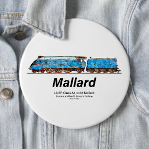 LNER Class A4 4468 Mallard - Fastest Steam Loco 6 Cm Round Badge