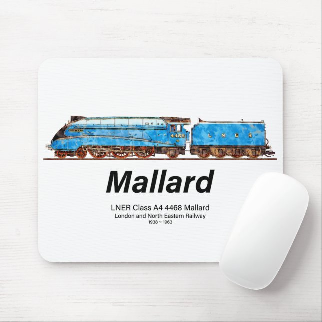LNER Class A4 4468 Mallard - Fastest Steam Loco Mouse Pad (With Mouse)
